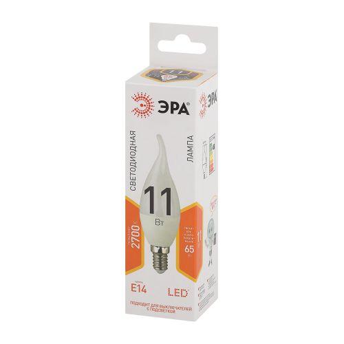 Лампа светодиодная BXS-11W-827-E14 свеча на ветру 880лм ЭРА Б0032992