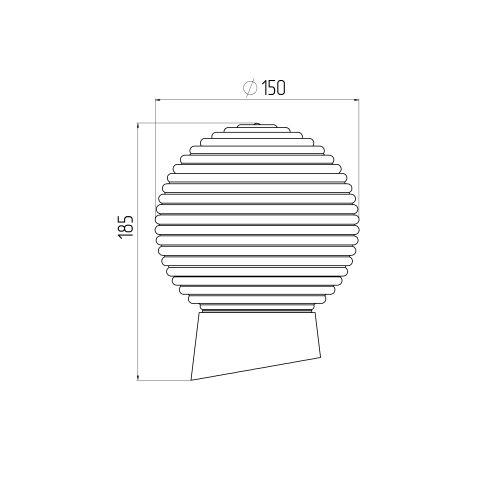 Светильник НБП 01-60-004 с наклонным основанием Гранат стекло IP20 E27 max 60Вт D150 шар ЭРА Б0052009