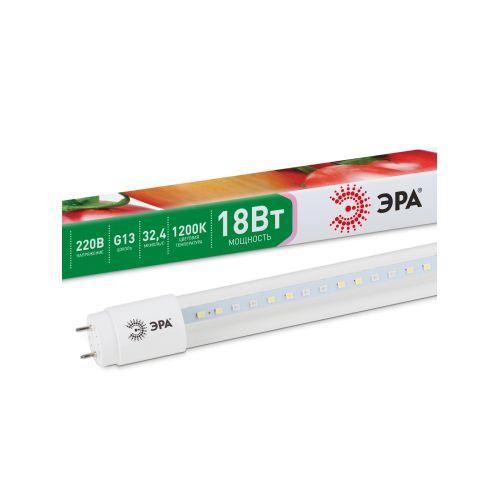 Лампа светодиодная FITO-18W-Ra90-Т8-G13-NL 18Вт T8 линейная 92LED 2835 IP20 35000ч для растений полноспектральная стекло Эра Б0042987
