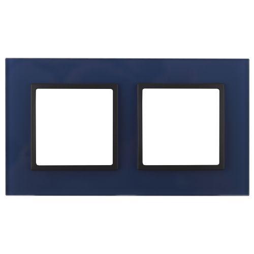 Рамка на 2 поста, стекло, Эра Elegance, синий+антр, 14-5102-29 (Б0034501)