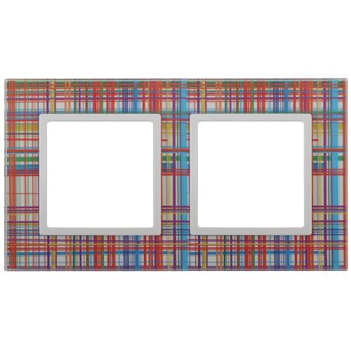 Рамка на 2 поста, стекло, Эра Elegance, прозрачный+бел, 14-5102-00 (Б0034487)