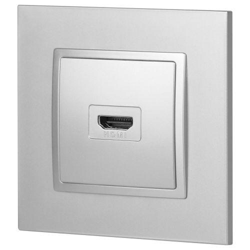 Розетка HDMI, Эра Elegance, алюминий, 14-3114-03 (Б0034334)