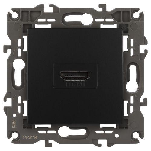 Розетка HDMI, Эра Elegance, антрацит, 14-3114-05 (Б0034336)