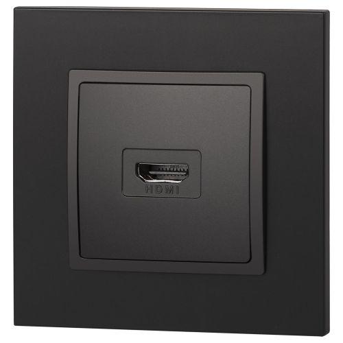 Розетка HDMI, Эра Elegance, антрацит, 14-3114-05 (Б0034336)