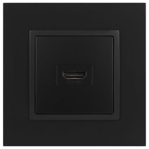 Розетка HDMI, Эра Elegance, антрацит, 14-3114-05 (Б0034336)