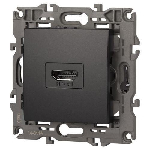 Розетка HDMI, Эра Elegance, антрацит, 14-3114-05 (Б0034336)
