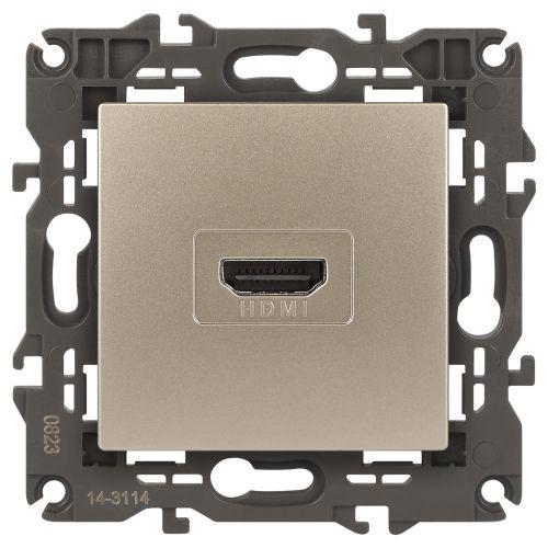 Розетка HDMI, Эра Elegance, шампань, 14-3114-04 (Б0034335)