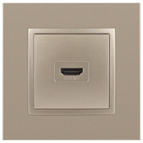 Розетка HDMI, Эра Elegance, шампань, 14-3114-04 (Б0034335)
