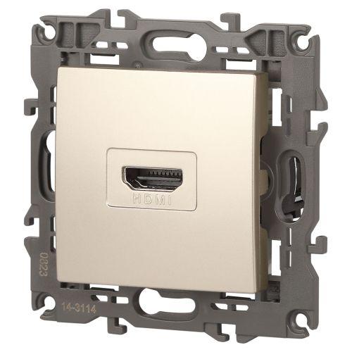 Розетка HDMI, Эра Elegance, шампань, 14-3114-04 (Б0034335)