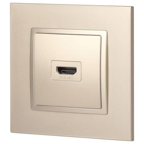 Розетка HDMI, Эра Elegance, шампань, 14-3114-04 (Б0034335)
