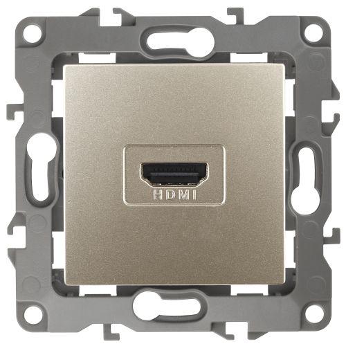 Розетка HDMI, Эра12, шампань, 12-3114-04 (Б0027484)