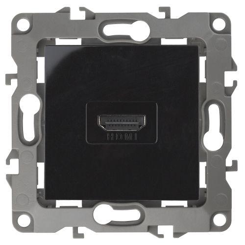 Розетка HDMI, Эра12, чёрный, 12-3114-06 (Б0027486)