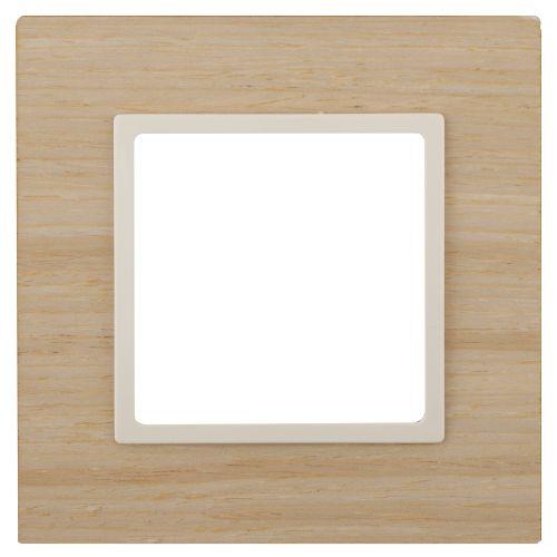 Рамка на 1 пост, дерево, Эра Elegance, клён+слоновая кость, 14-5301-11