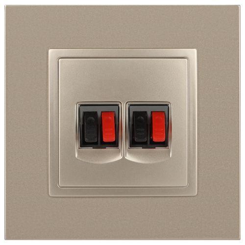 Розетка аудио двойная, Эра Elegance, шампань, 14-3112-04