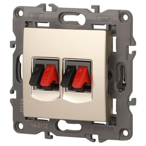 Розетка аудио двойная, Эра Elegance, шампань, 14-3112-04