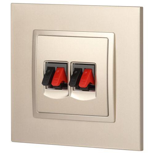 Розетка аудио двойная, Эра Elegance, шампань, 14-3112-04