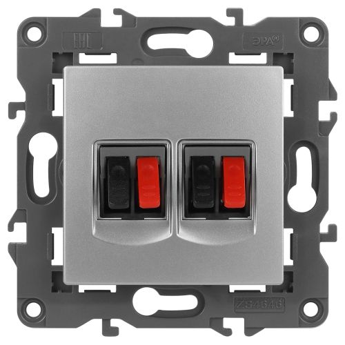 Розетка аудио двойная, Эра Elegance, алюминий, 14-3112-03