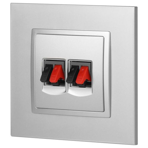 Розетка аудио двойная, Эра Elegance, алюминий, 14-3112-03