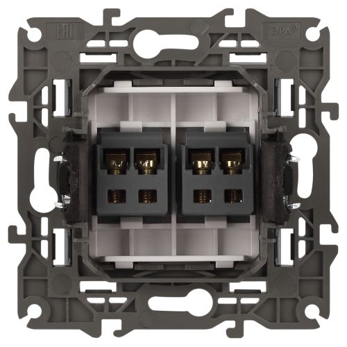 Розетка аудио двойная, Эра Elegance, алюминий, 14-3112-03