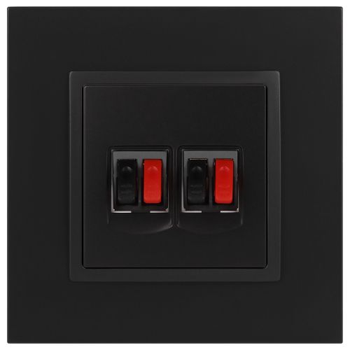 Розетка аудио двойная, Эра Elegance, антрацит, 14-3112-05