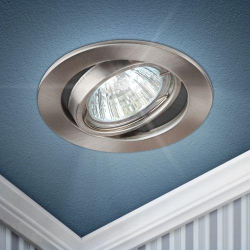 Светильник ST2A SN 50Вт 12В MR16 точечный поворотн. штампован. сатин никель ЭРА C0043808