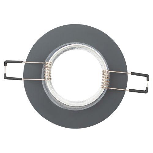 Светильник DK7 CH/BK 50Вт MR16 12В точечный; декор стекло круглое хром./черн. ЭРА C0043793