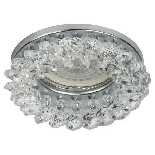 Светильник DK16 CH/WH декор "круглый с мелкими хрусталиками" хром/прозр. ЭРА C0044737