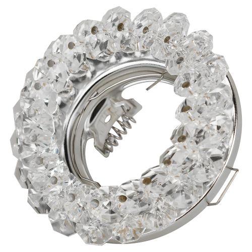 Светильник DK16 CH/WH декор "круглый с мелкими хрусталиками" хром/прозр. ЭРА C0044737