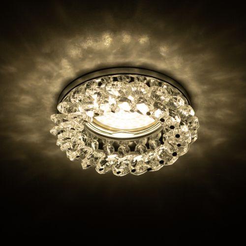 Светильник DK16 CH/WH декор "круглый с мелкими хрусталиками" хром/прозр. ЭРА C0044737