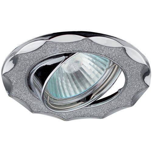 Светильник DK17 CH/SH SL 50Вт MR16 12В точечный; декор "звезда со стекл. крошкой" хром./серебр. ЭРА C0043755