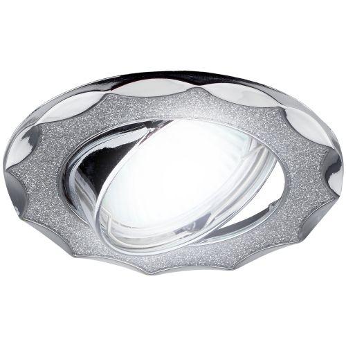 Светильник DK17 CH/SH SL 50Вт MR16 12В точечный; декор "звезда со стекл. крошкой" хром./серебр. ЭРА C0043755