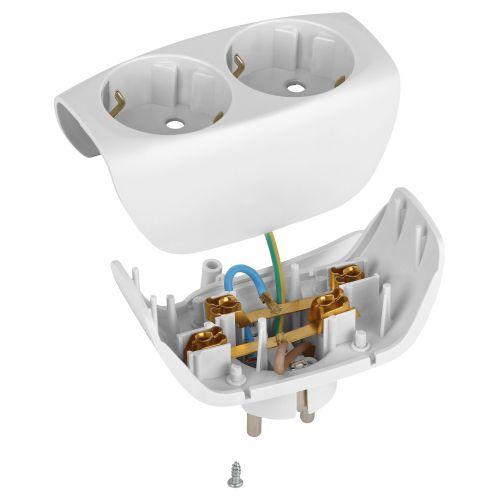 Разветвитель 2-м SP-2e-W с заземл. со шторками (10/60/1440) бел. ЭРА C0045528