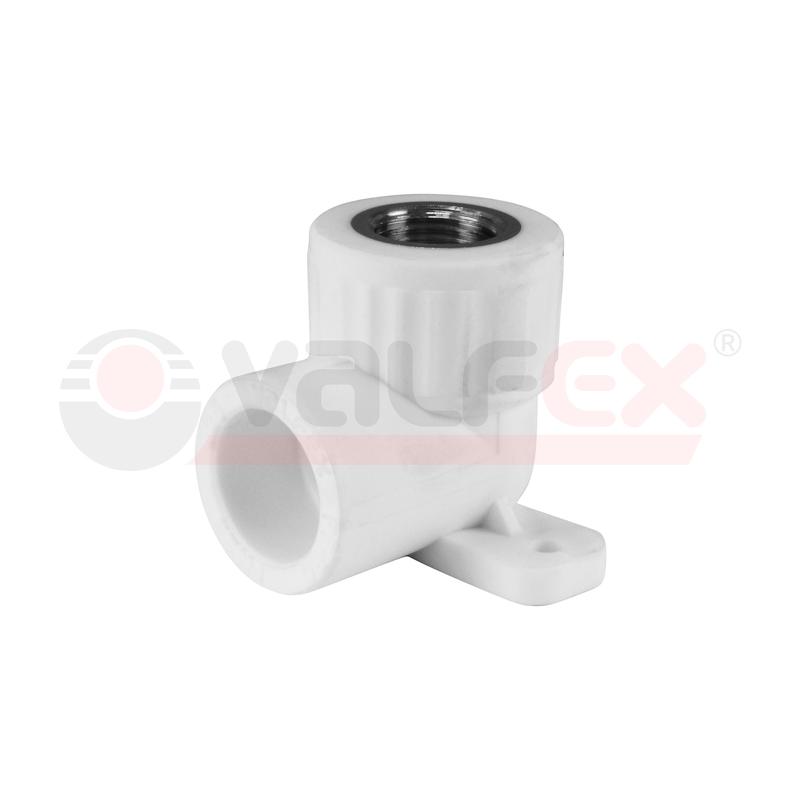 Угольник PP-R бел комб Дн25х1/2" ВР с креплением VALFEX 10120025