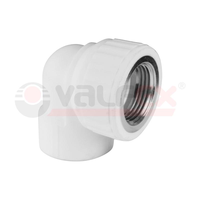 Угольник PP-R бел комб Дн25х1/2" ВР VALFEX 10125125