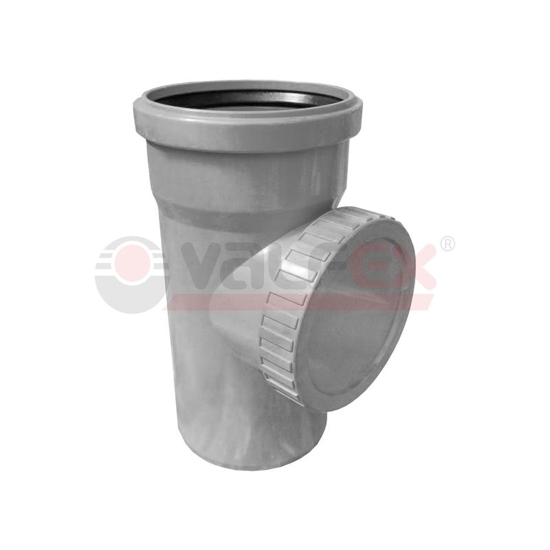 Ревизия PP-H сер б/н Дн50 с крышкой в/к VALFEX 20103050