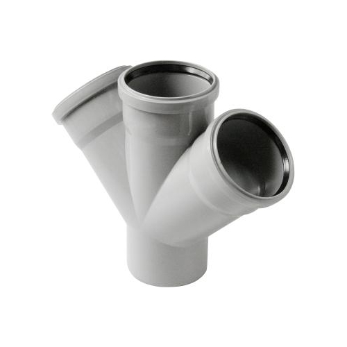 Крестовина PP-H 1-пл сер б/н Дн110х110х110х45гр в/к VALFEX 27111110