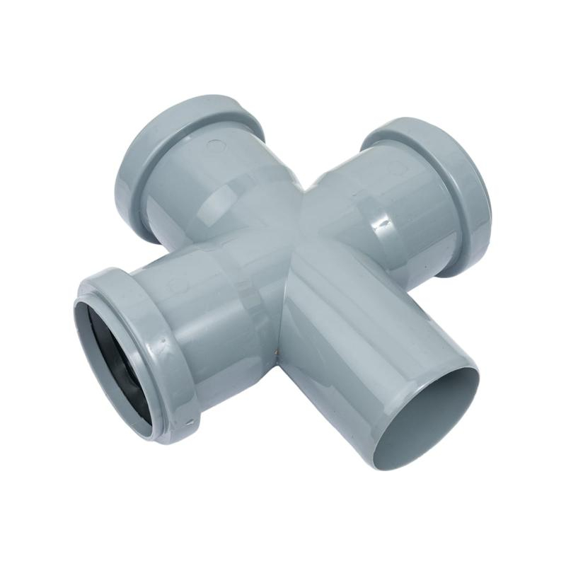 Крестовина PP-H 1-пл сер б/н Дн110х50х50х87гр в/к VALFEX 27211550