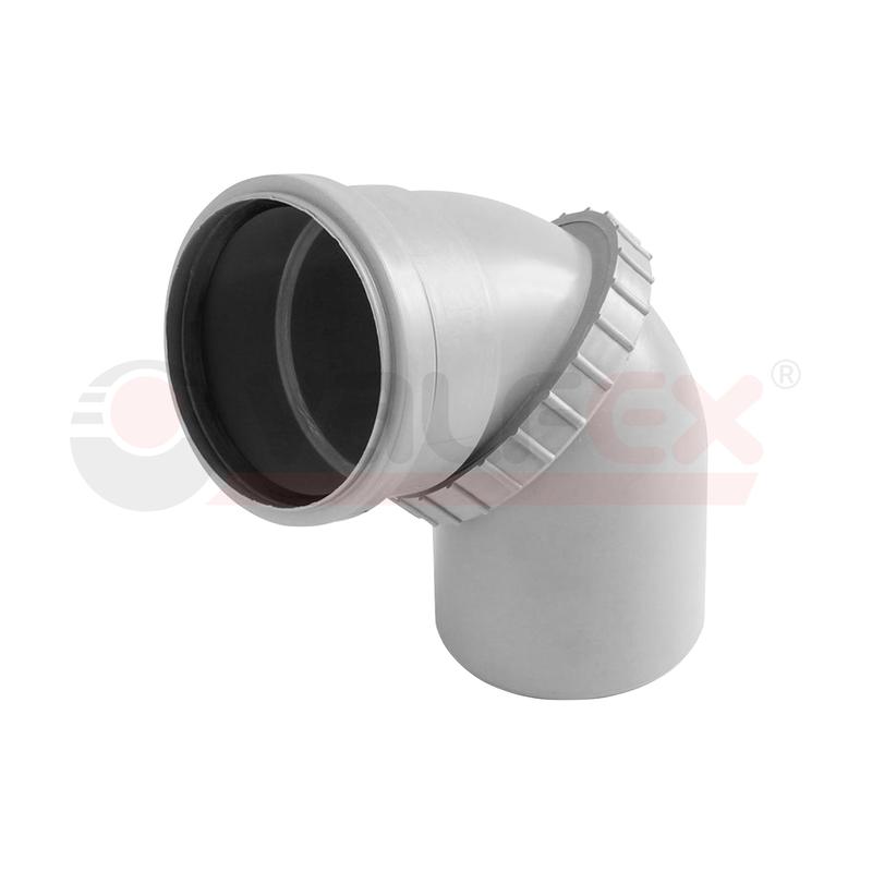 Отвод поворотный PP-H сер б/н Дн110 в/к VALFEX 23100110