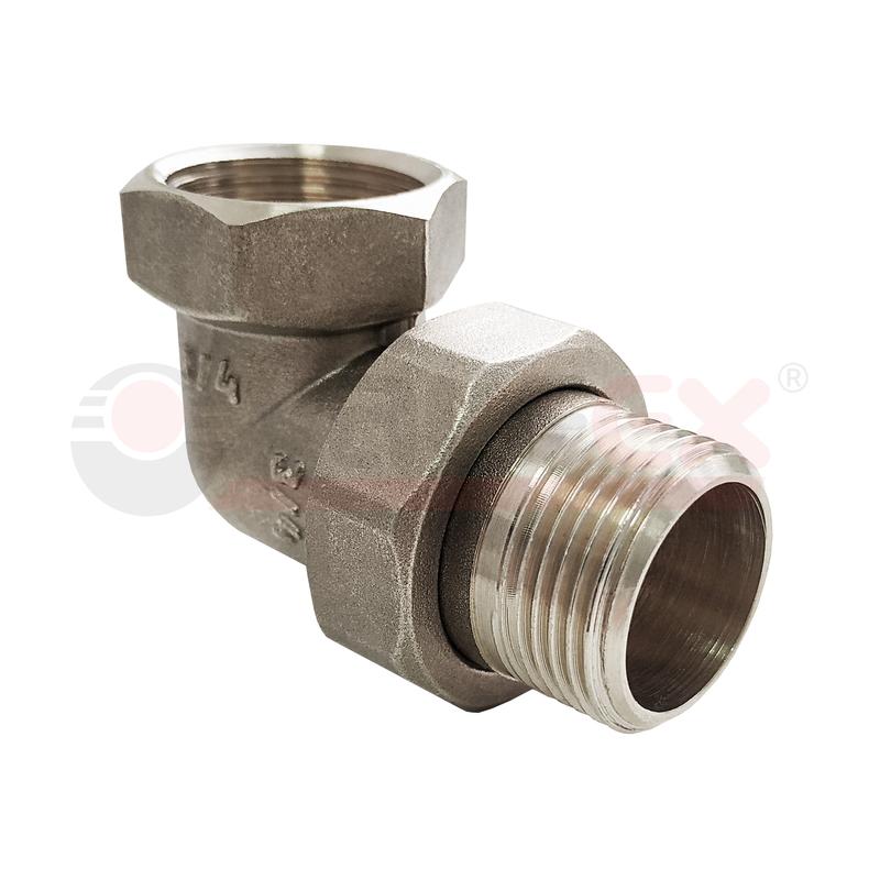 Соединитель лат американка Ду25 м/р угл никель VALFEX VF.098.N.100