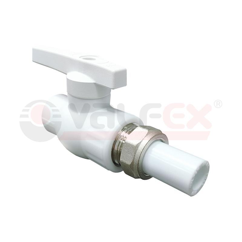 Кран шаровой PP-R бел полн Дн25 1-ст разъем соед VALFEX 20244025