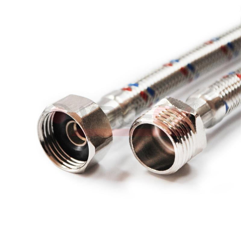 Подводка гибкая д/воды нерж М1/2"-Н1/2" L=2.5м нж/г VALFEX S/S 250сm В-Н