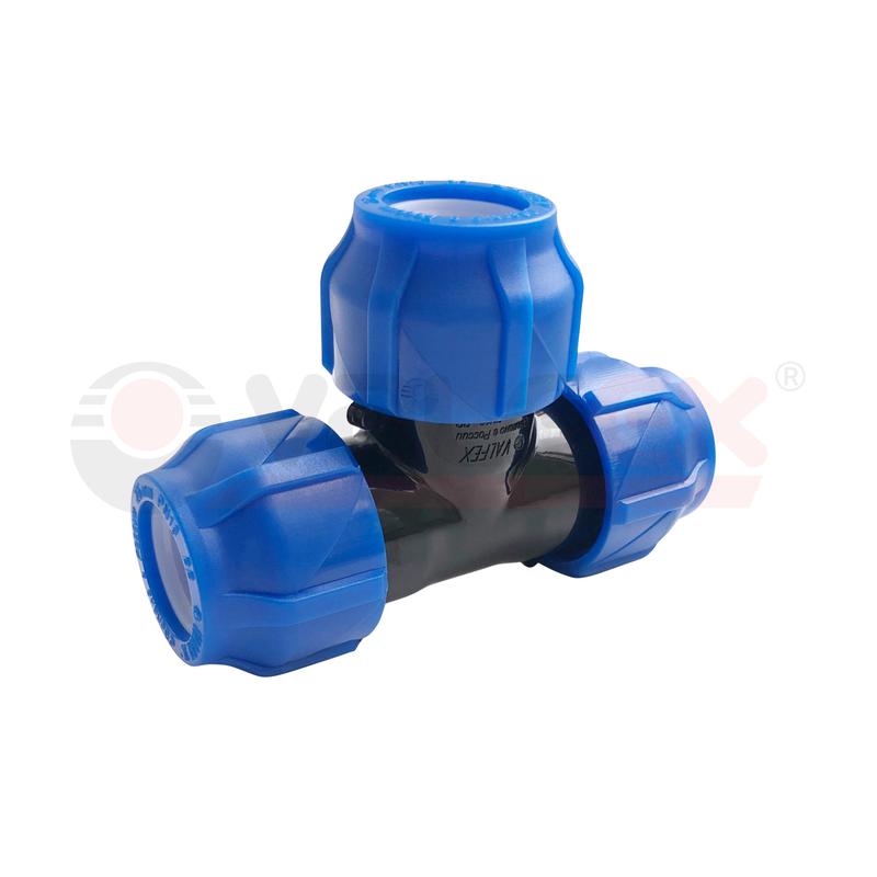 Тройник ПЭ компресс Дн63 Ру16 VALFEX 1210012636363