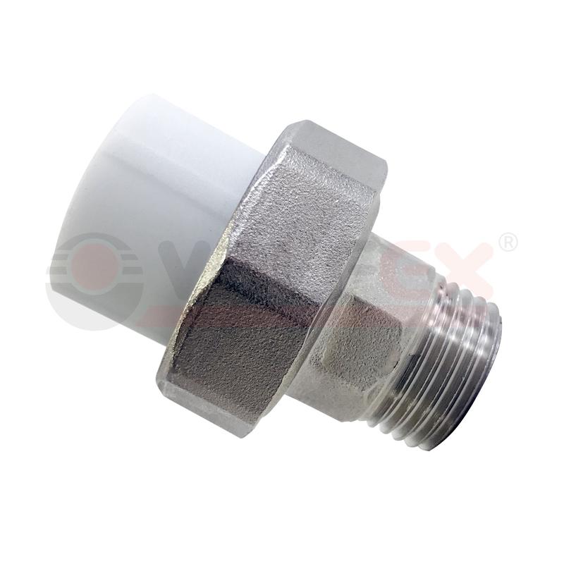 Муфта PP-R бел комб разъем Дн25х3/4" НР усилен VALFEX 10156020У