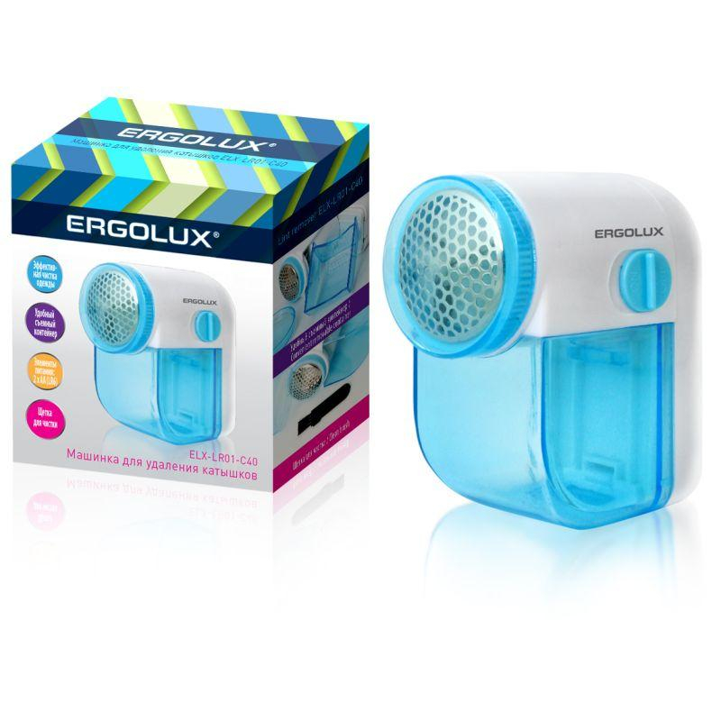 ERGOLUX ELX-LR01-C40 бело-голубой (машинка для удаления катышков, 2xLR6(AA))
