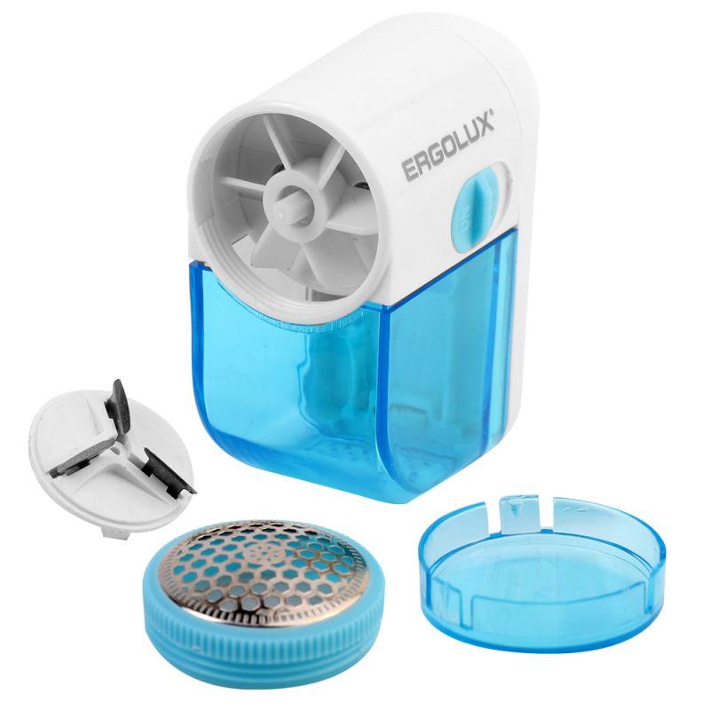 ERGOLUX ELX-LR01-C40 бело-голубой (машинка для удаления катышков, 2xLR6(AA))