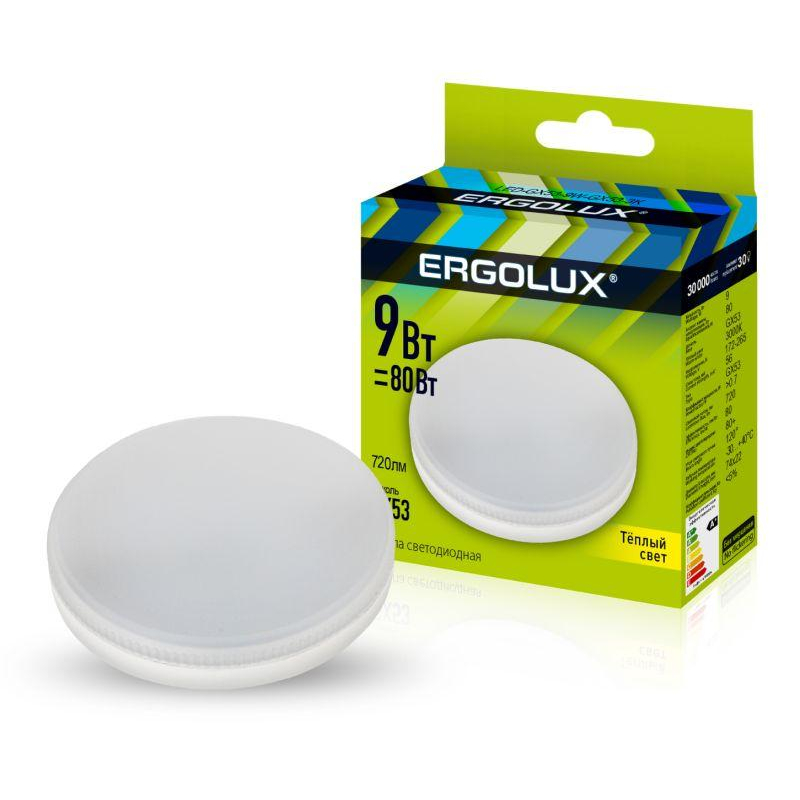 Ergolux LED-GX53-9W-GX53-3K (Эл.лампа светодиодная 9Вт GX53 3000К 180-240В)