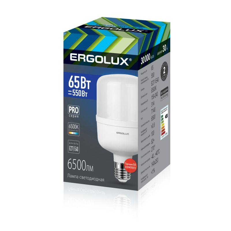 Ergolux LED-HW-65W-E40-6K серия PRO (Эл.лампа светодиодная 65Вт E27/E40 6500К 150-260В)