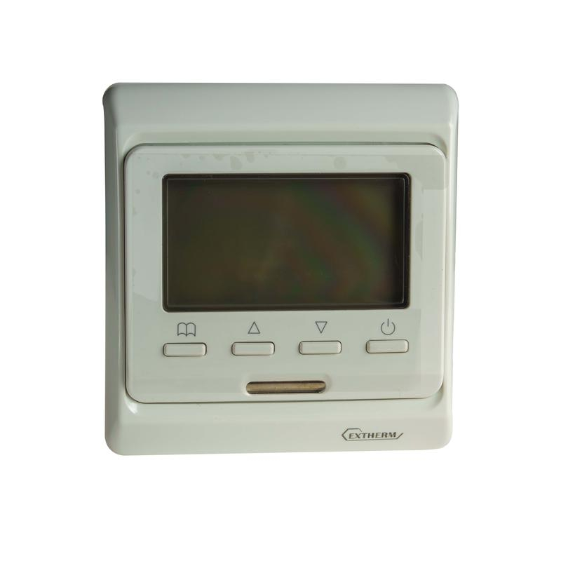 Термостат программируемый ST-16 (HW-500; RTC 51.716; R51XT; ETT-1) 3.6кВт 16А для теплых полов датчик пола; датчик воздуха бел. EXTHERM ST16