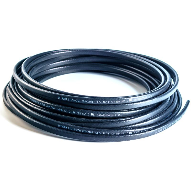 Кабель нагревательный саморег. 16Вт/м 220В с экраном термопласт Extherm LXTC16-2CR