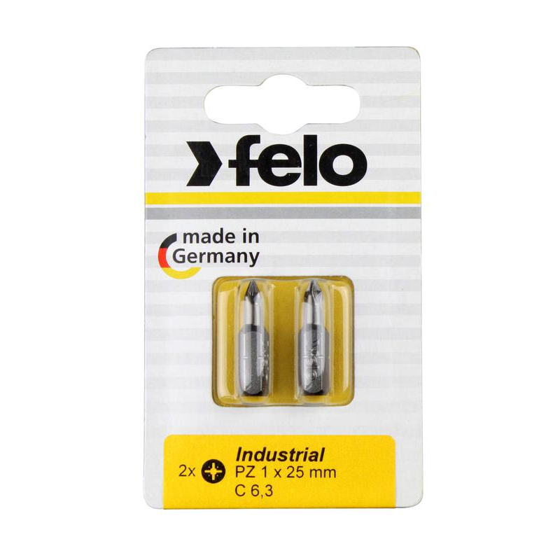 Бита крестовая PZ 2х25 серия Industrial (уп.2шт) в блистере Felo 02102036